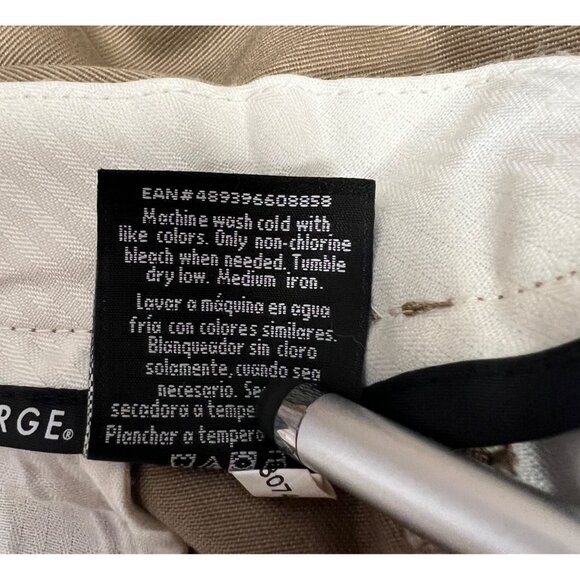 George Mens Classic Fit Adjustable Waist Pleated Pants 42x30 Mocha Chip - Picture 6 of 6